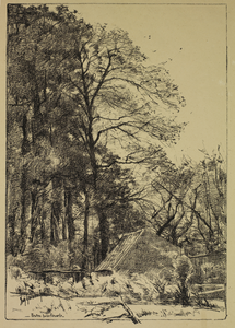 206461 Gezicht op een bijgebouwtje (kas?) van Huize Alenvelt (Hindersteinlaan 36) te Vleuten met rechts op de ...